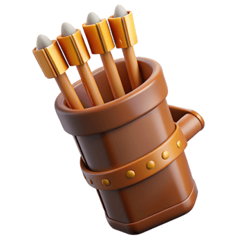 extraordinary modern A detailed illustration of a quiver full of arrows, fletched and ready authentic png