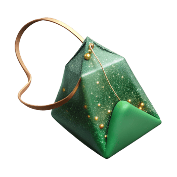 vibrant contemporary Green Tea Bag Side View Transparent Background premium png