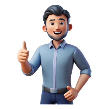 stunning modern Man with thumbs up gesture, high resolution png