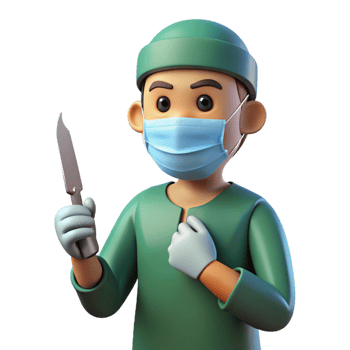 impressive rustic Concentrated surgeon holding scalpel, high resolution png