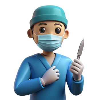 wonderful abstract Concentrated surgeon holding scalpel, original png