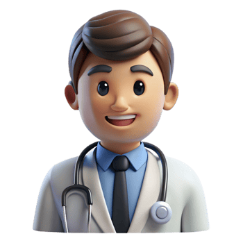 impressive artistic Friendly doctor with a stethoscope, high resolution png