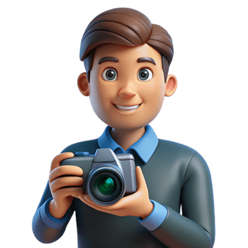 wonderful classic Professional photographer holding a camera, detailed png