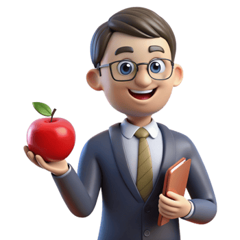 impressive contemporary Dedicated teacher holding an apple, premium png