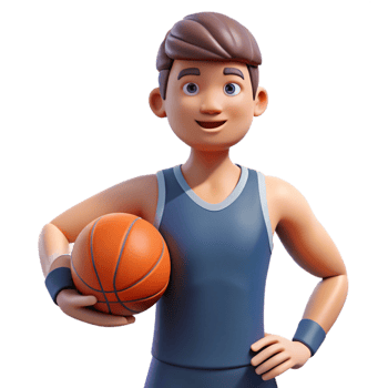 stunning abstract Focused athlete holding a basketball, exclusive png