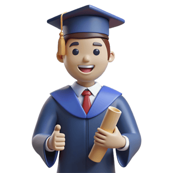 serene modern Graduate student holding a diploma, high quality png