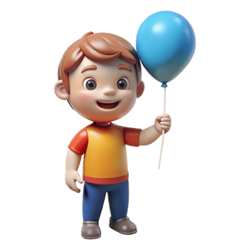 extraordinary rustic Smiling child holding a balloon, high resolution png