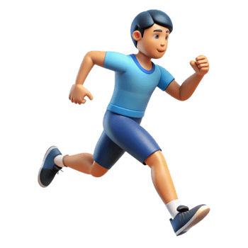 elegant contemporary Determined athlete running, professional png
