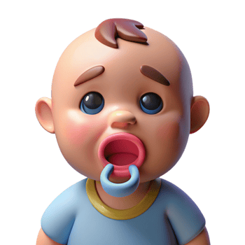 beautiful contemporary Crying baby with a pacifier, genuine png