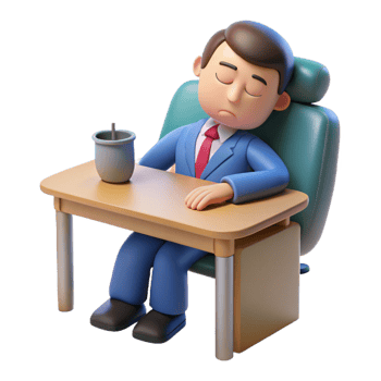 stunning traditional Sleeping businessman at a desk desk not visible , genuine png