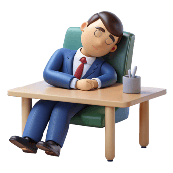magnificent artistic Sleeping businessman at a desk desk not visible , 4K png