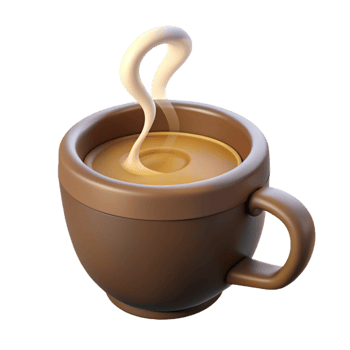 dramatic contemporary Coffee cup with steam, exclusive png