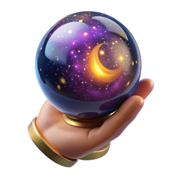 wonderful minimalist Hand Holding Glowing Crystal Ball Isolated Element png