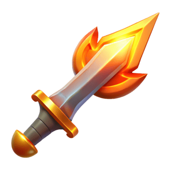 serene contemporary A stylized, burning sword high quality png