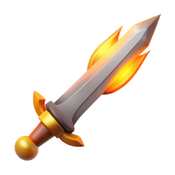 stunning abstract A stylized, burning sword high quality png