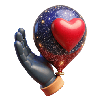 dramatic classic Hand Letting Go of Red Balloon Cutout premium png