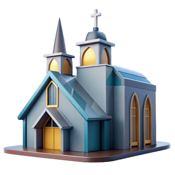 dramatic creative Modern church building, abstract design, original png