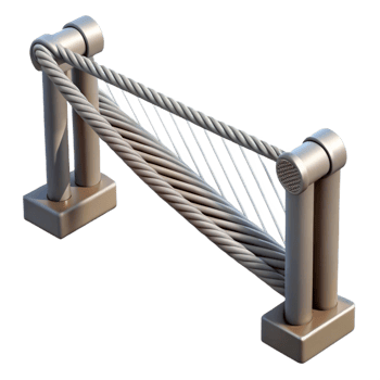 impressive classic Suspension bridge cable, steel construction, professional png