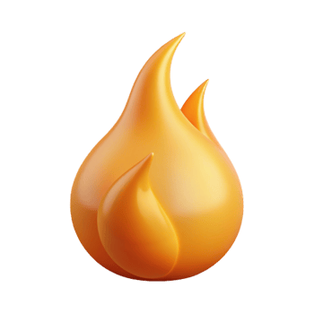 serene minimalist A single, stylized flame detailed png