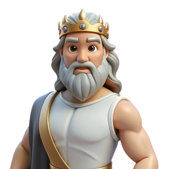 vibrant classic Zeus, King of the Gods, majestic pose, realistic depiction 4K png