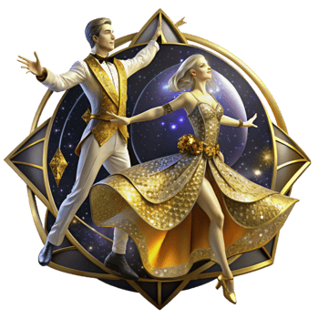 magnificent creative Intricate Ballroom Dance Competition Transparent Background with Detailed Costumes authentic png