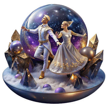 beautiful creative Intricate Ballroom Dance Formation Transparent Background with Detailed Costumes original png
