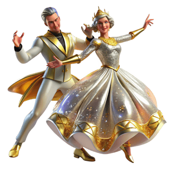 impressive creative Intricate Ballroom Dance Movement Transparent Background with Detailed Costumes high quality png
