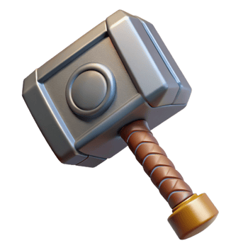 serene abstract Thor's Hammer, Mjolnir, Norse mythology, powerful weapon high quality png