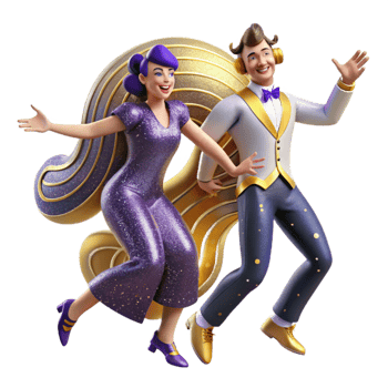 beautiful classic Joyful Jive Dance Duo Isolated with Dynamic Angle original png