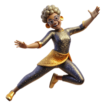 vibrant traditional Joyful Jive Dance Pose Isolated with Dynamic Angle premium png