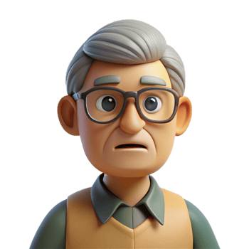 impressive vintage Concerned senior man with glasses, premium png