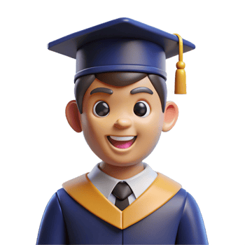serene rustic Graduate student in a cap and gown, high quality png