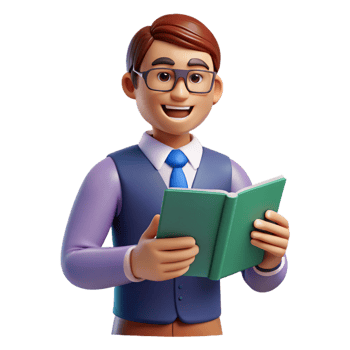 elegant abstract Teacher holding a book, high quality png