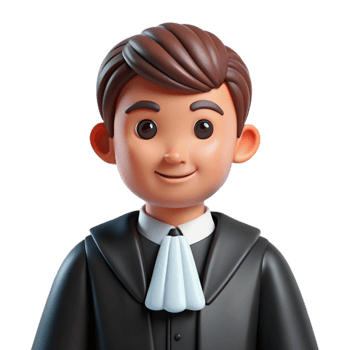 dramatic classic Lawyer in a black robe, detailed png