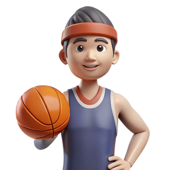 magnificent classic Athlete holding a basketball, detailed png