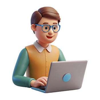 beautiful artistic Writer typing on a laptop, premium png