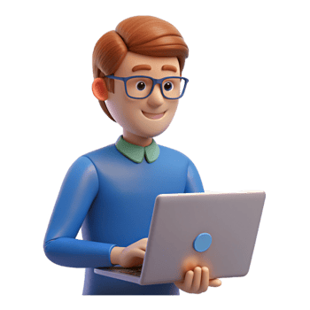 elegant contemporary Writer typing on a laptop, detailed png