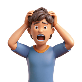 stunning modern Frustrated person pulling their hair, authentic png