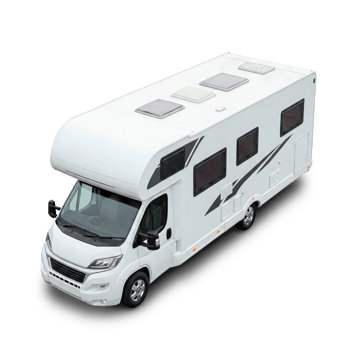 Modern Camper Van cut out. High angle view png
