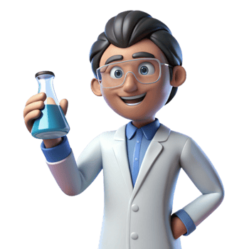 elegant artistic Passionate scientist holding a beaker, exclusive png