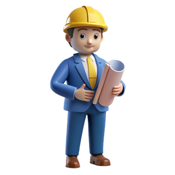 beautiful abstract Innovative engineer with a blueprint, professional png