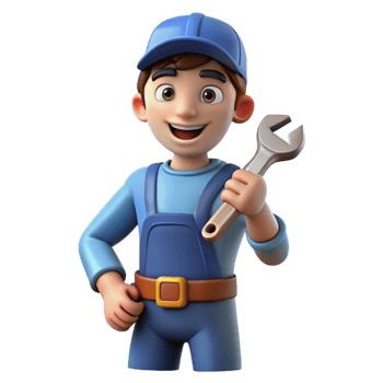 dramatic abstract Experienced plumber with a wrench, exclusive png