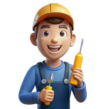 beautiful modern Smiling electrician with a screwdriver, exclusive png