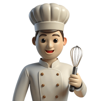 elegant classic Professional chef with a whisk, 4K png