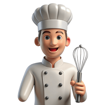 extraordinary rustic Professional chef with a whisk, genuine png