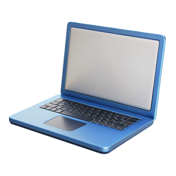 vibrant modern Laptop computer with blank screen detailed png