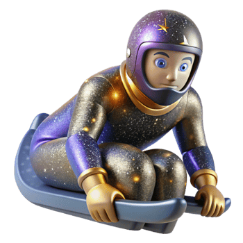 dramatic creative Luge Athlete Preparing for Descent Isolated with Determined Look high resolution png