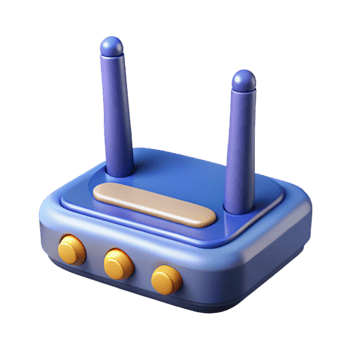 vibrant minimalist Wireless router with antennas exclusive png