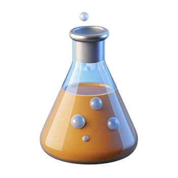 magnificent abstract Laboratory beaker with bubbling liquid authentic png