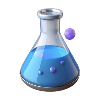 impressive creative Laboratory beaker with bubbling liquid professional png
